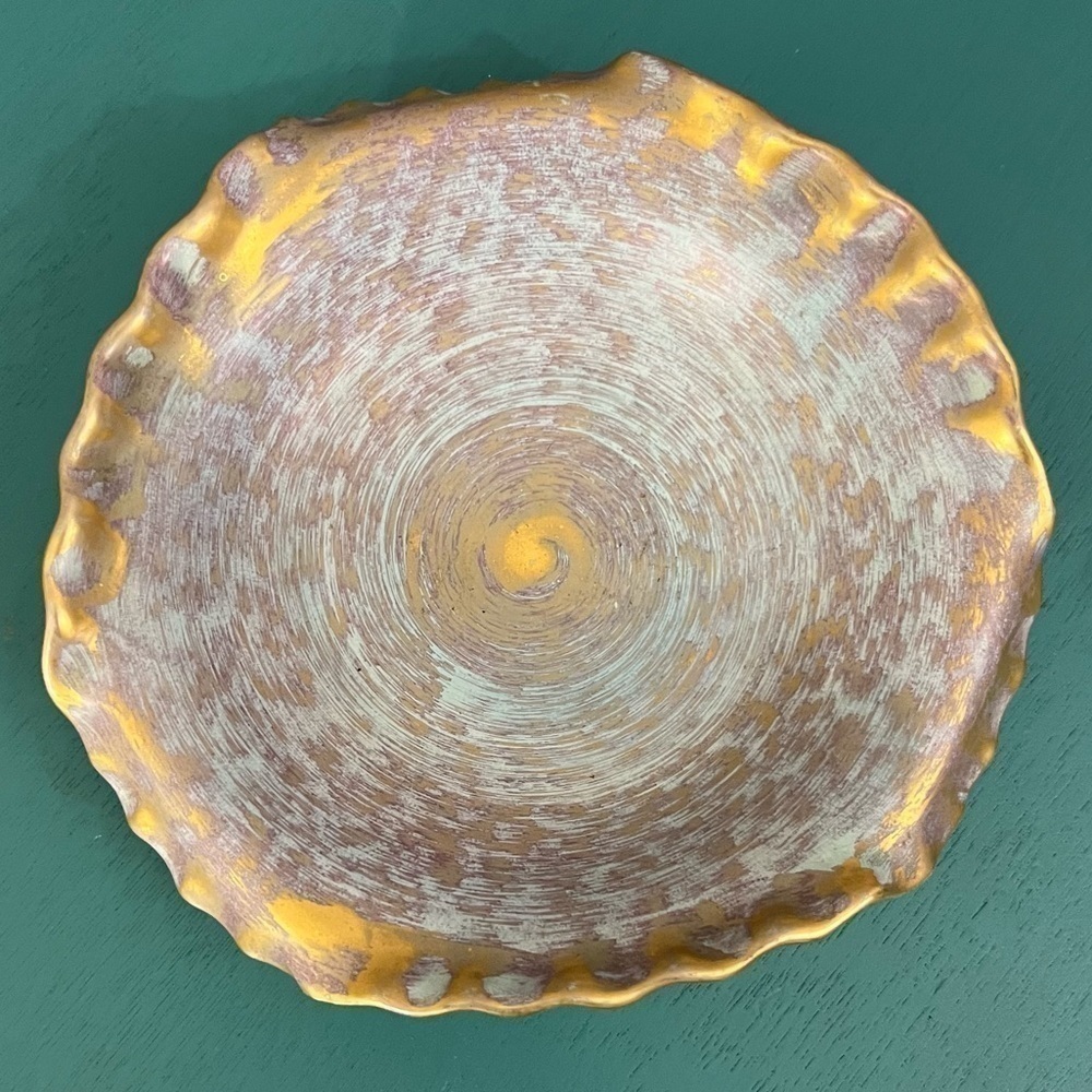 Stangle Pottery Dish Pink Gold